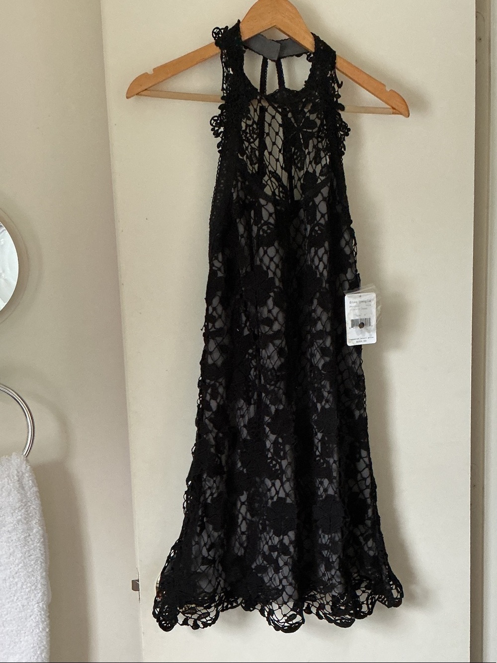 Free People Black Crochet Lace Dress